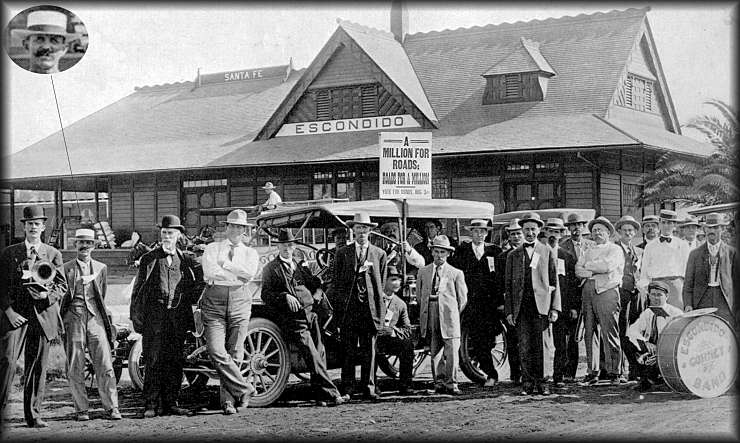 Taken in front of the Santa Fe Train Station in Esconondido in 1912.